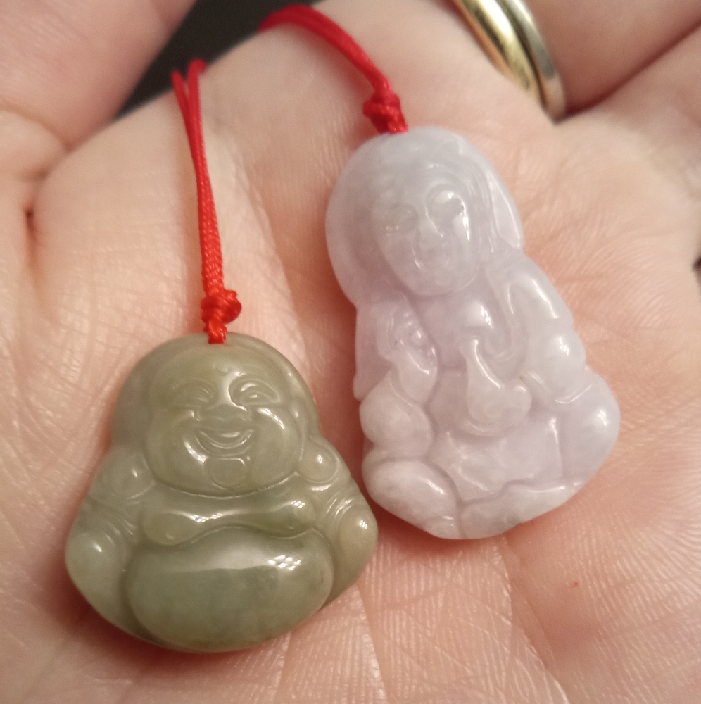 Burmese Jadeite Jade Kwanyin Or Buddha Necklace